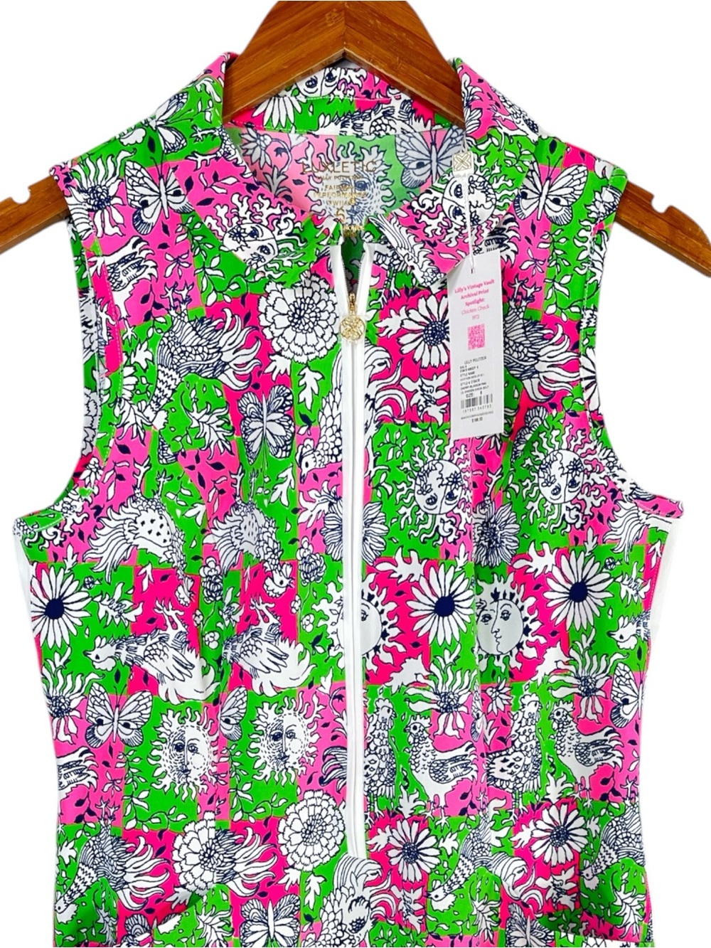 NWT Lilly Pulitzer UPF 50+ Luxletic Kathy Bow Golf Dress size 6 in Pink/Green - Picture 5 of 12